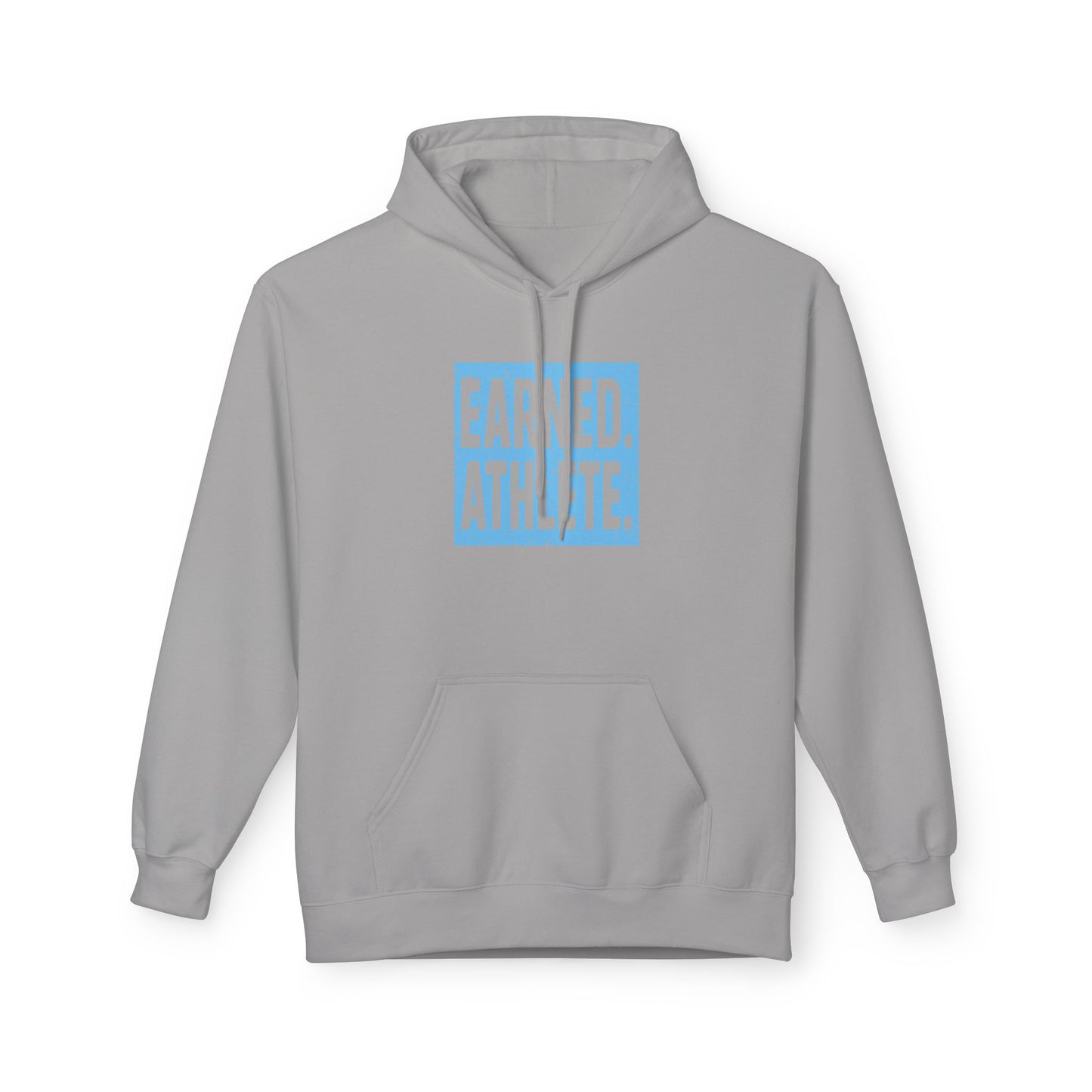 EARNED. ATHLETE. Hoodie (Light Blue Logo)