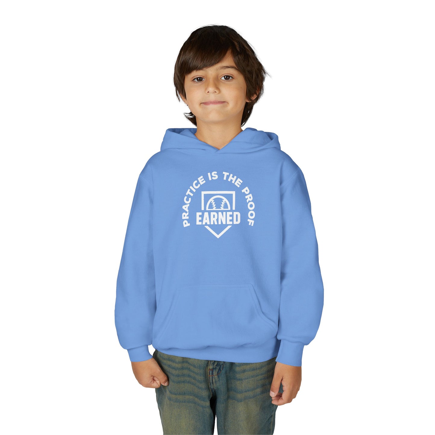 PRACTICE IS THE PROOF Youth Hoodie (White Logo)