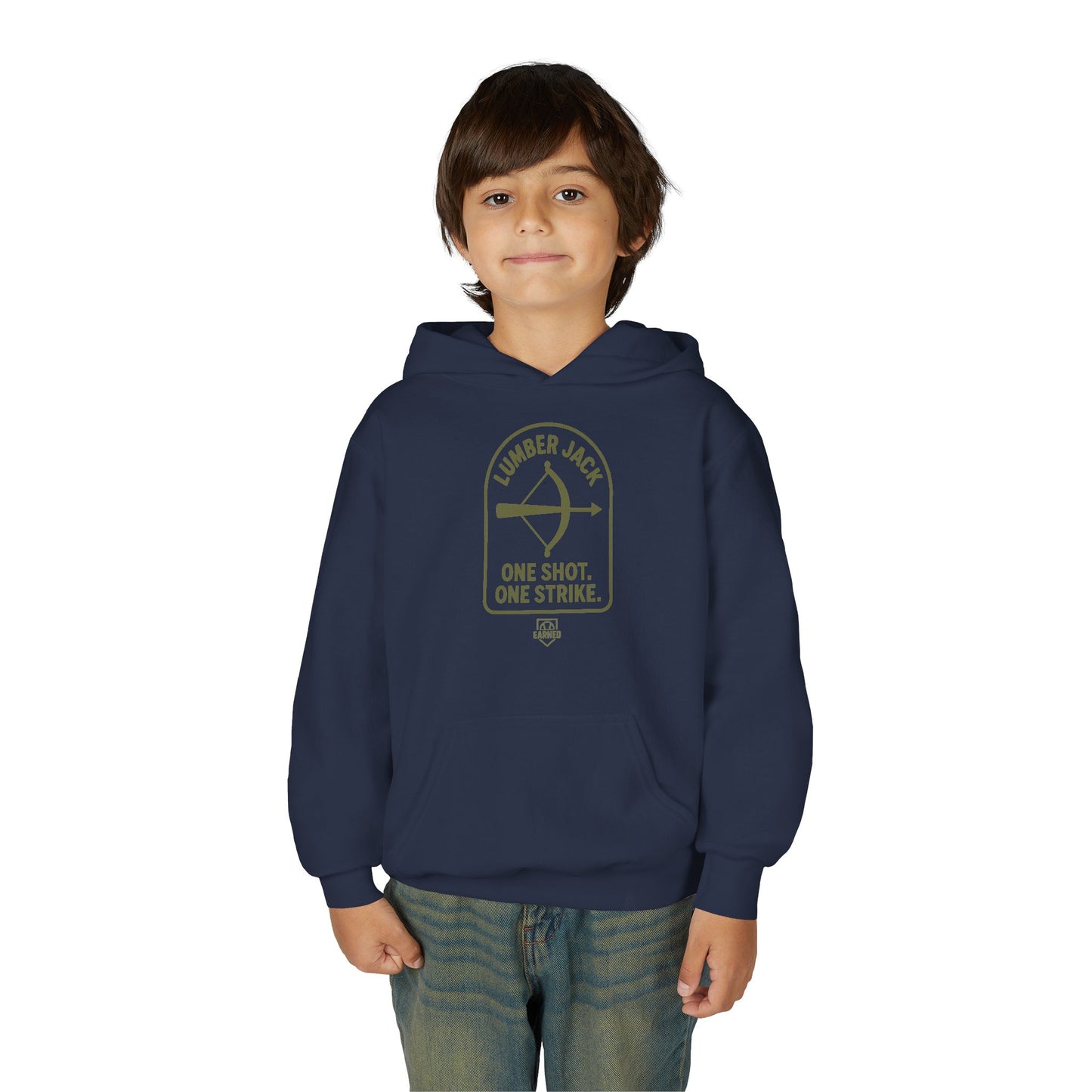 ONE SHOT. ONE STRIKE. Youth Hoodie - LUMBER JACK Collection