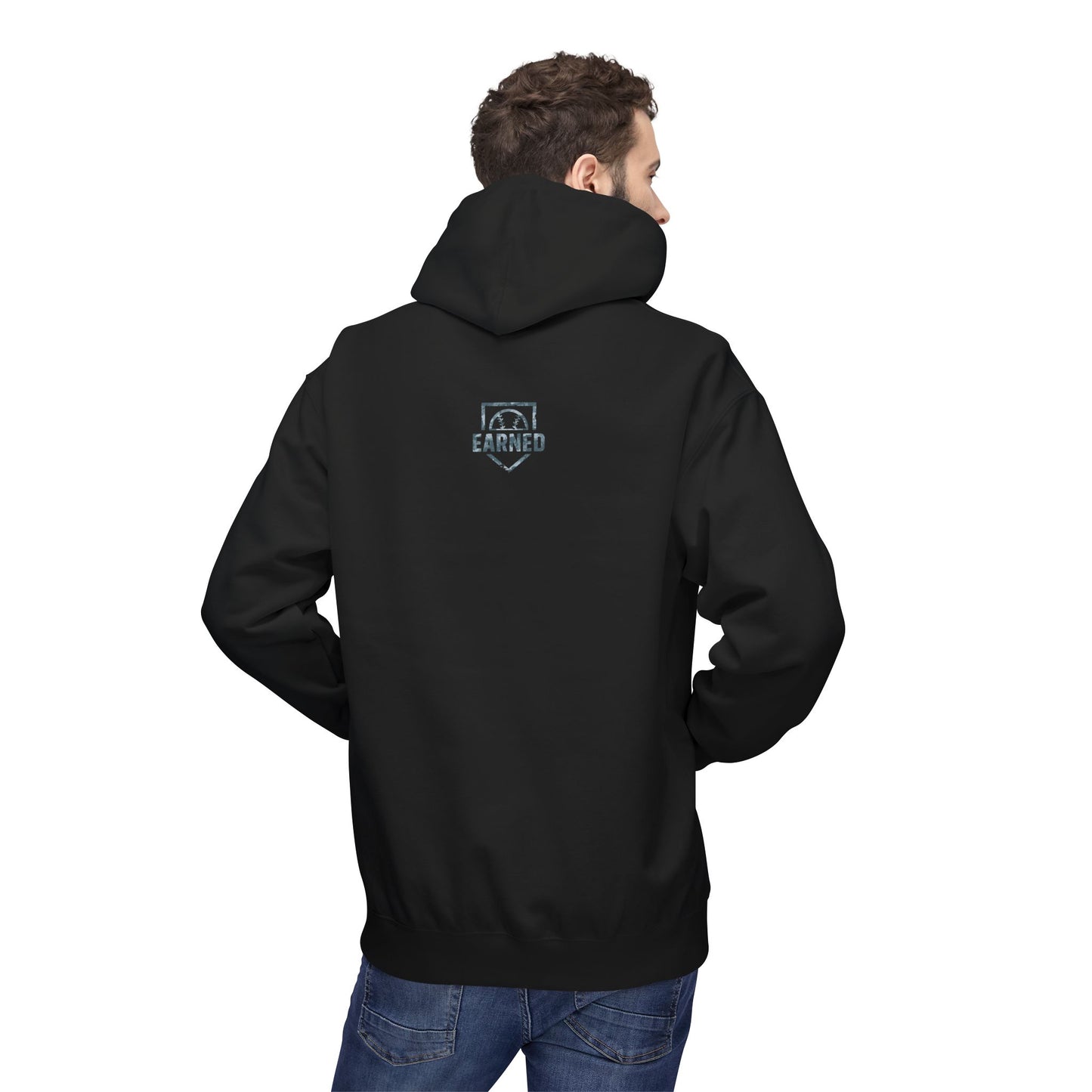 SHOWING UP ADDS UP Adult Hoodie (Grey Camo Logo)