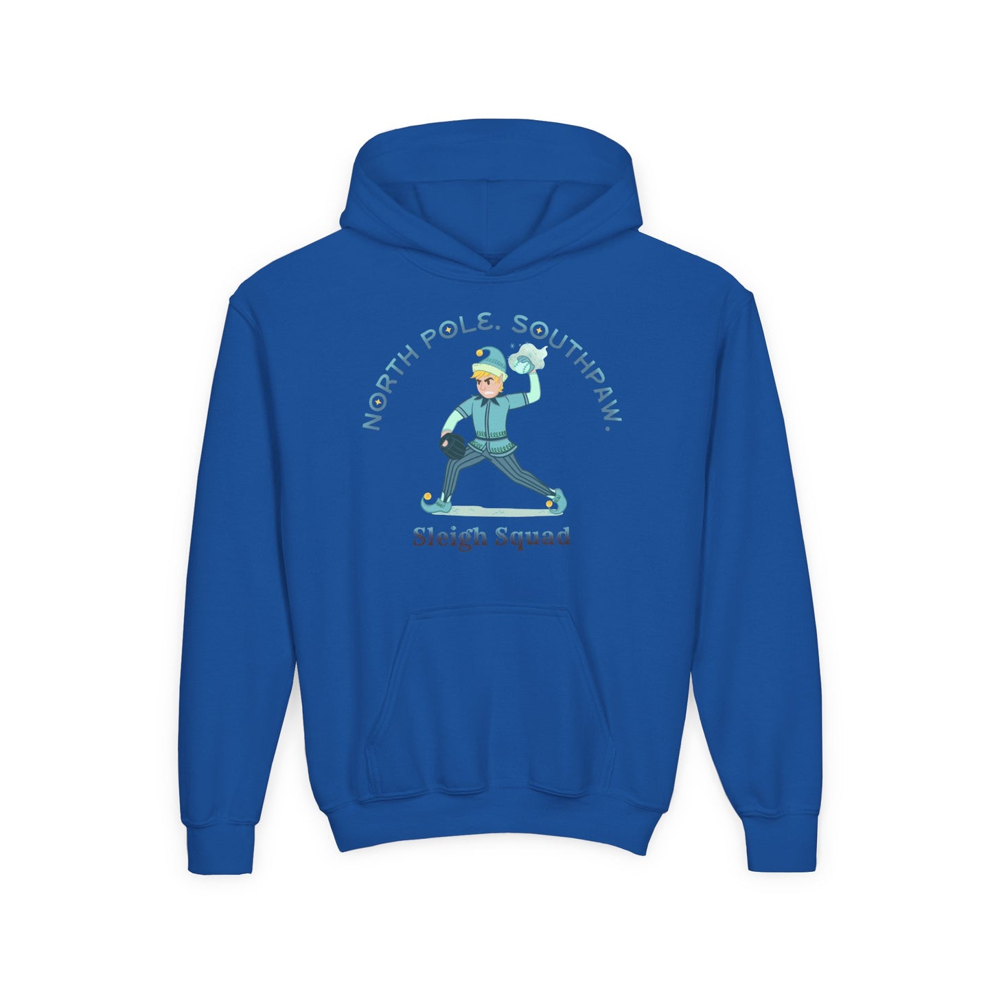 NORTH POLE. SOUTHPAW. Youth Hoodie — SLEIGH SQUAD Collection