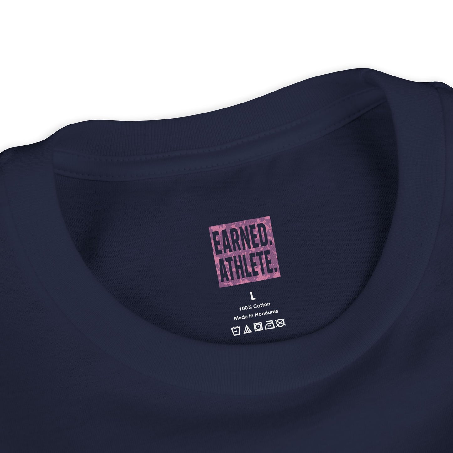 SHOWING UP ADDS UP Youth Tee (Pink Camo Font)