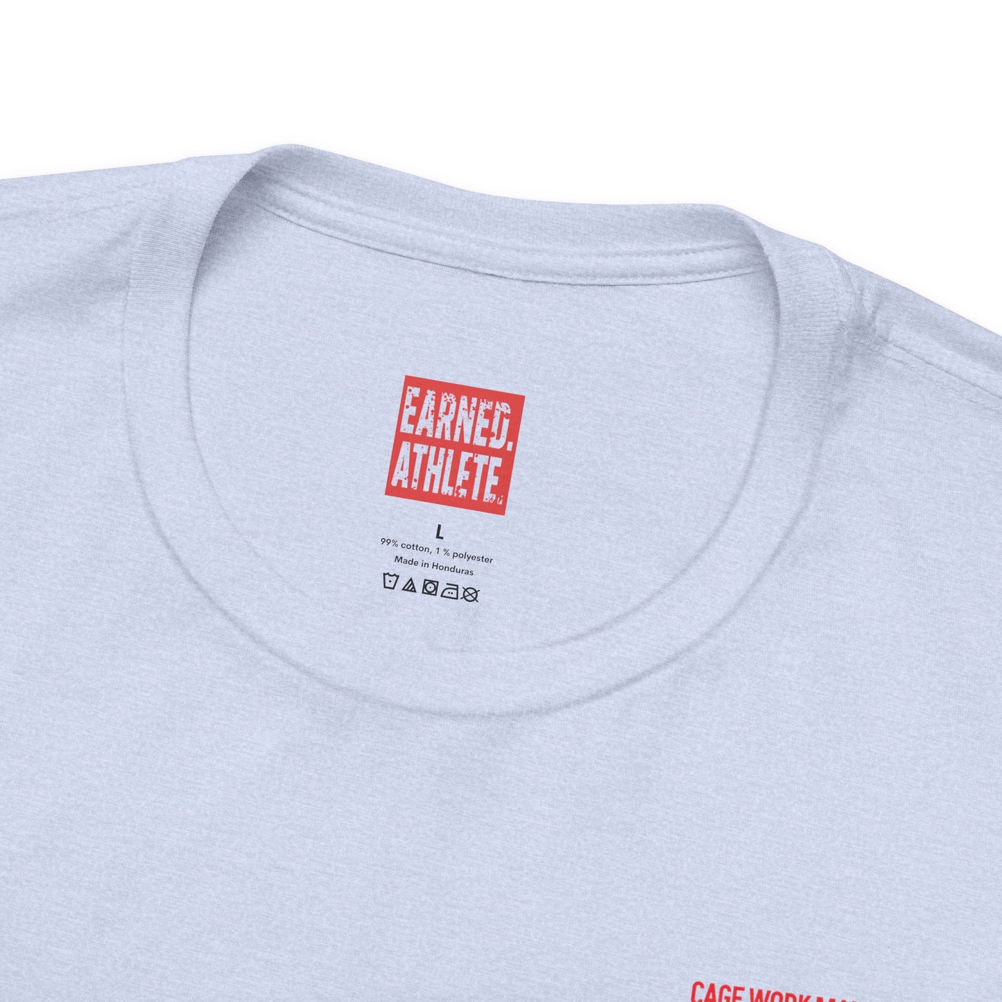 CAGE WORK MAKES GAME WORK Tee (Red Font)