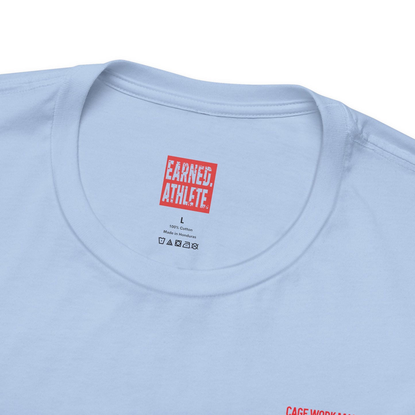 CAGE WORK MAKES GAME WORK Tee (Red Font)