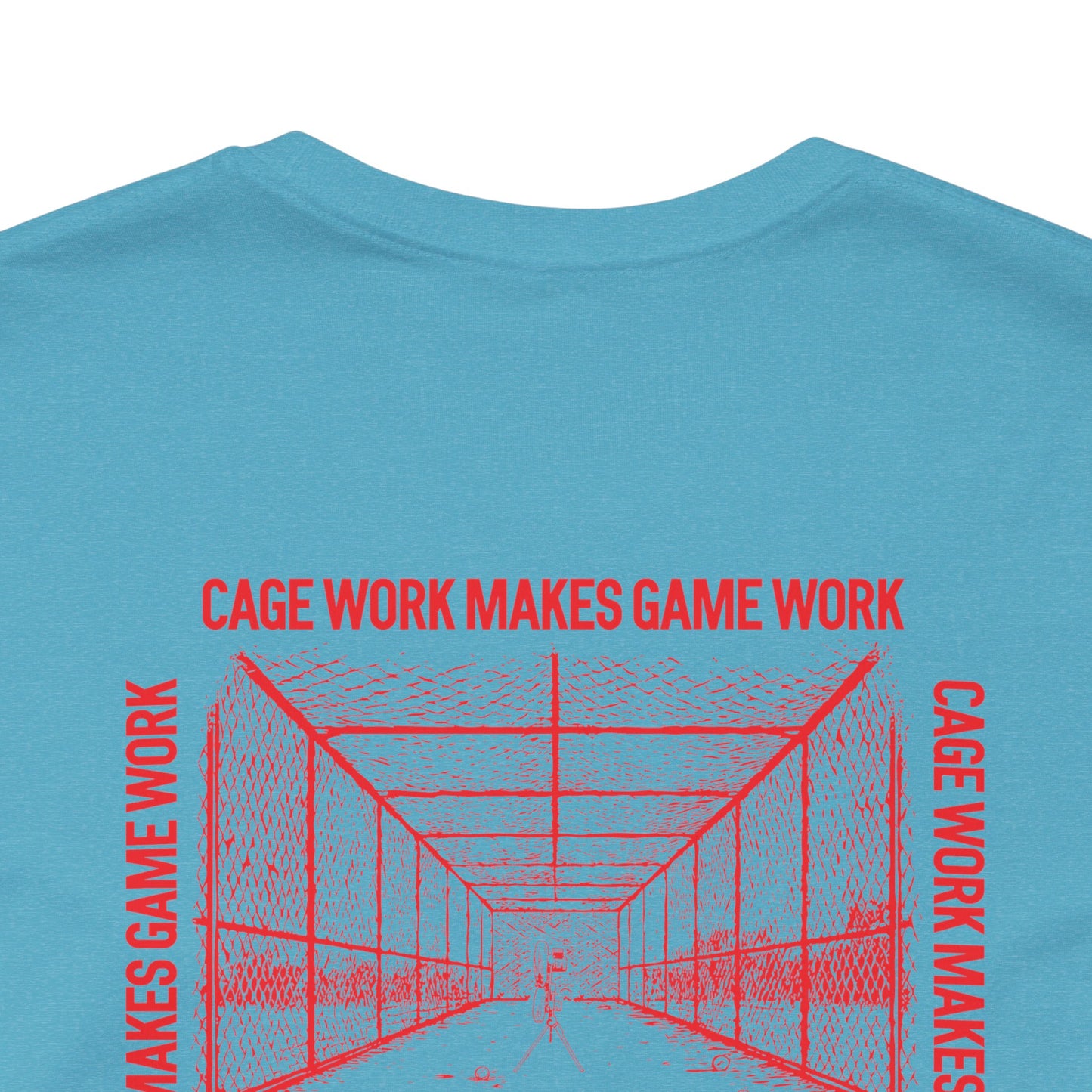 CAGE WORK MAKES GAME WORK Tee (Red Font)