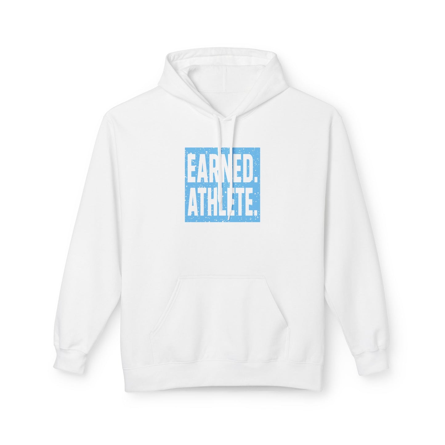 EARNED. ATHLETE. Hoodie (Light Blue Logo)
