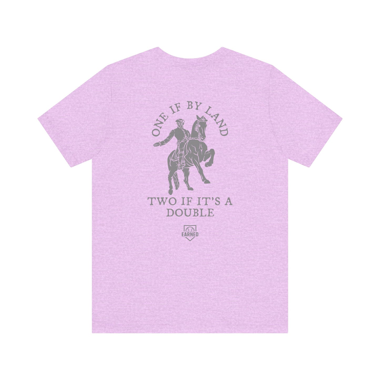 ONE IF BY LAND, TWO IF IT'S A DOUBLE Tee (Gray Font)