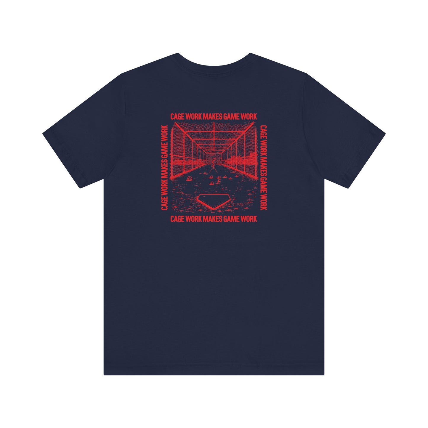 CAGE WORK MAKES GAME WORK Tee (Red Font)