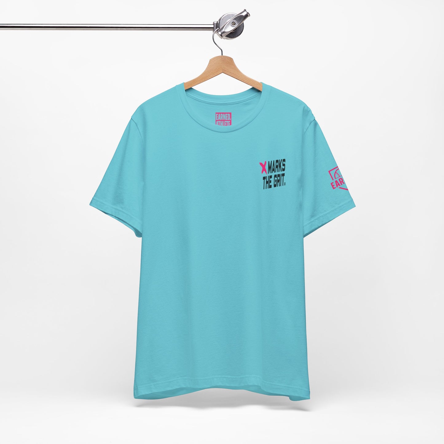 X MARKS THE GRIT Tee (Pink X, Black Font)