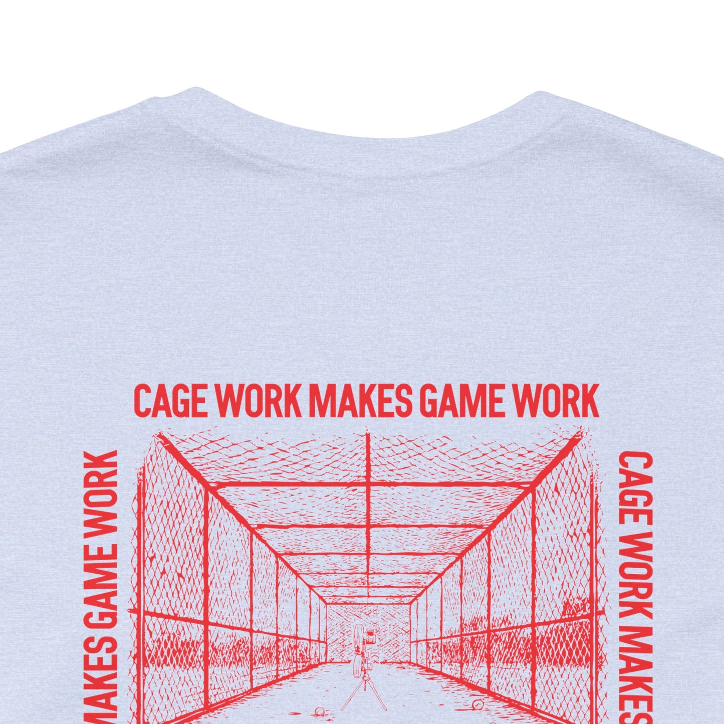CAGE WORK MAKES GAME WORK Tee (Red Font)
