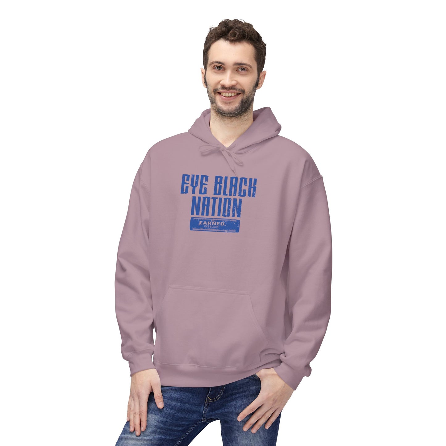 EYE BLACK NATION Adult Hoodie (Blue Font)