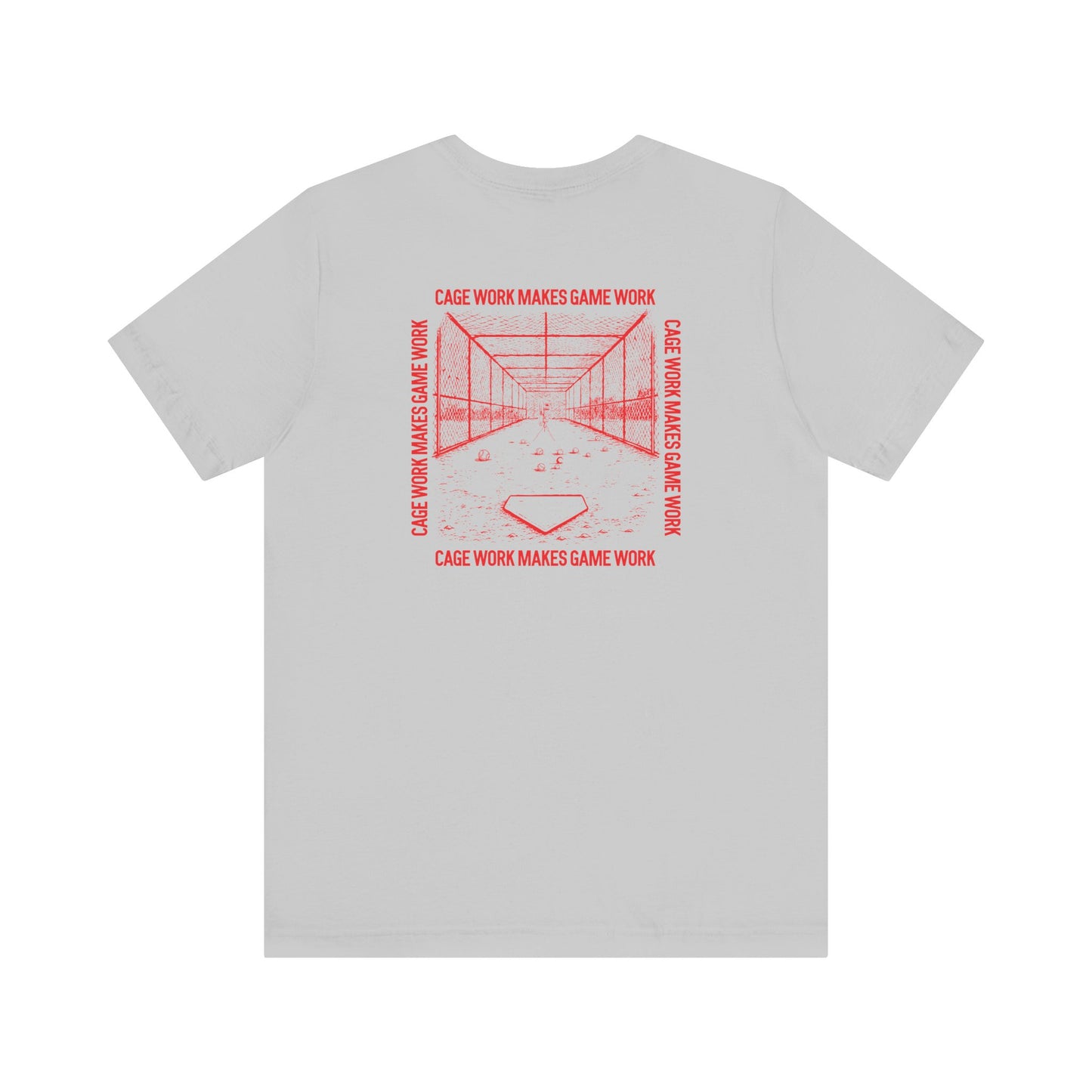 CAGE WORK MAKES GAME WORK Tee (Red Font)