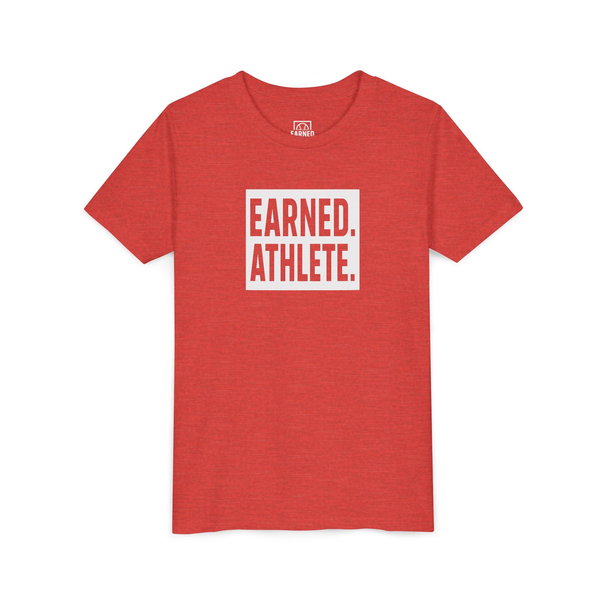 EARNED. ATHLETE. Youth Tee (White Font)