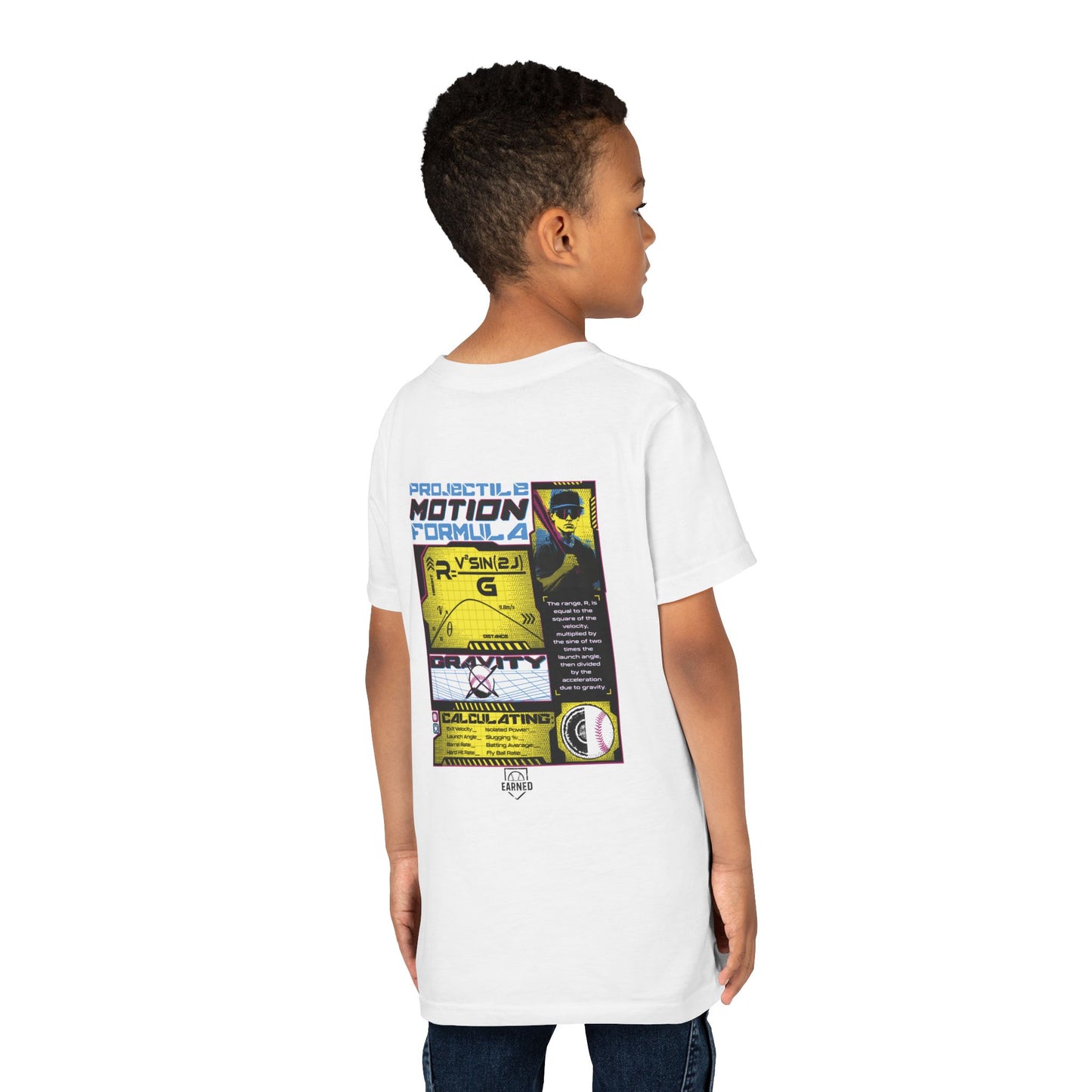 PROJECTILE MOTION FORMULA Youth Tee - BASEBALL IQ Collection