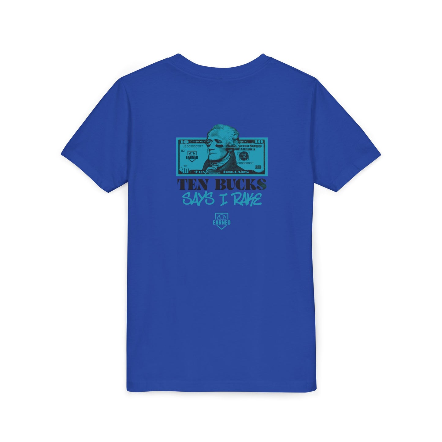 TEN BUCKS SAYS I RAKE Youth Tee (Blue Logo)