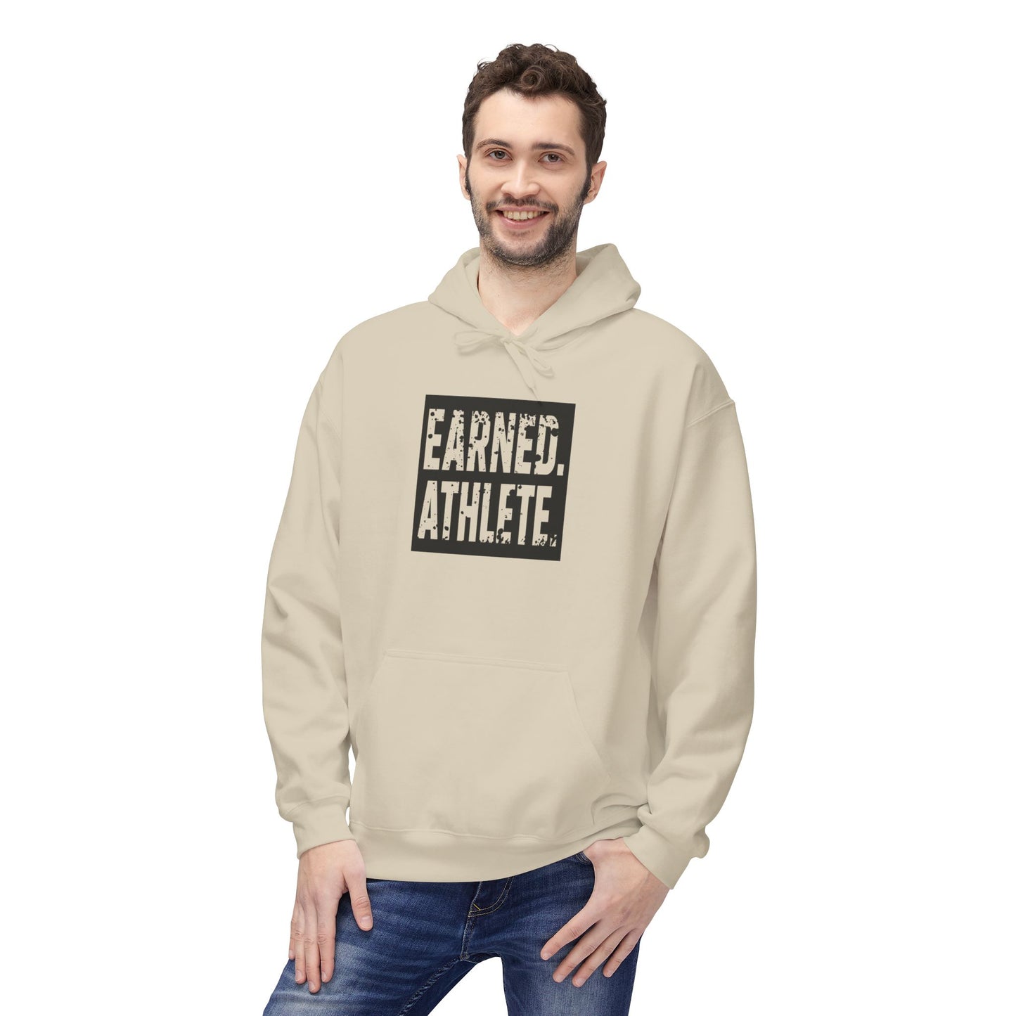 EARNED. ATHLETE. Hoodie (Black Logo)