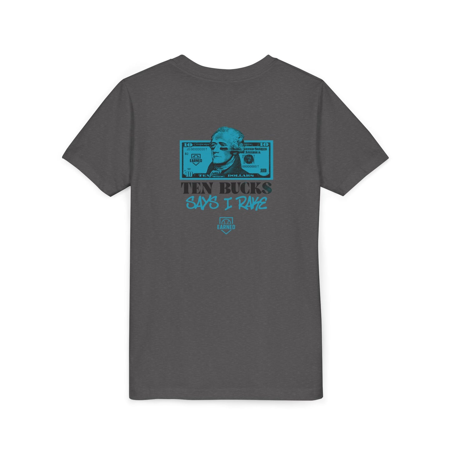 TEN BUCKS SAYS I RAKE Youth Tee (Blue Logo)