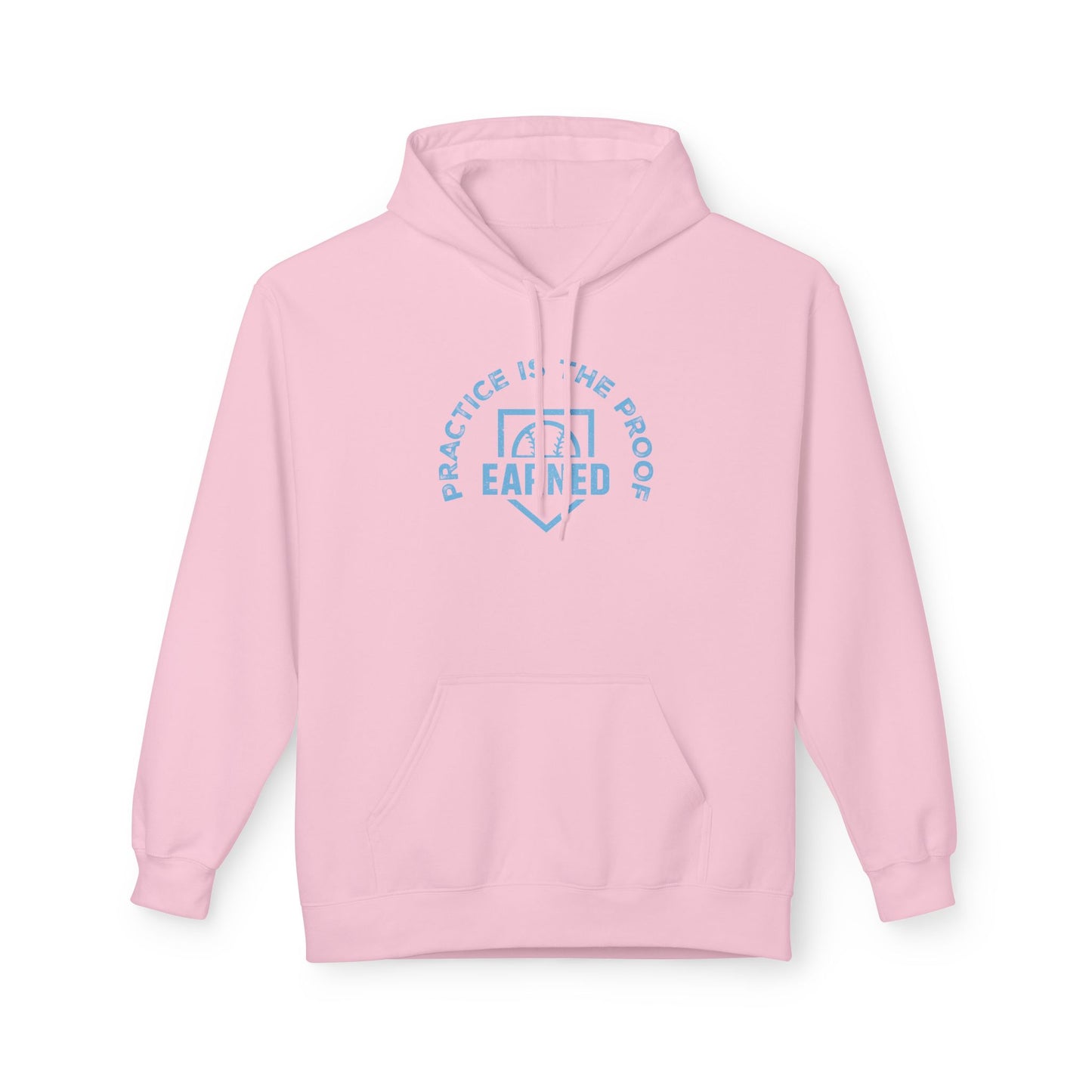 PRACTICE IS THE PROOF Hoodie (Light Blue Font)