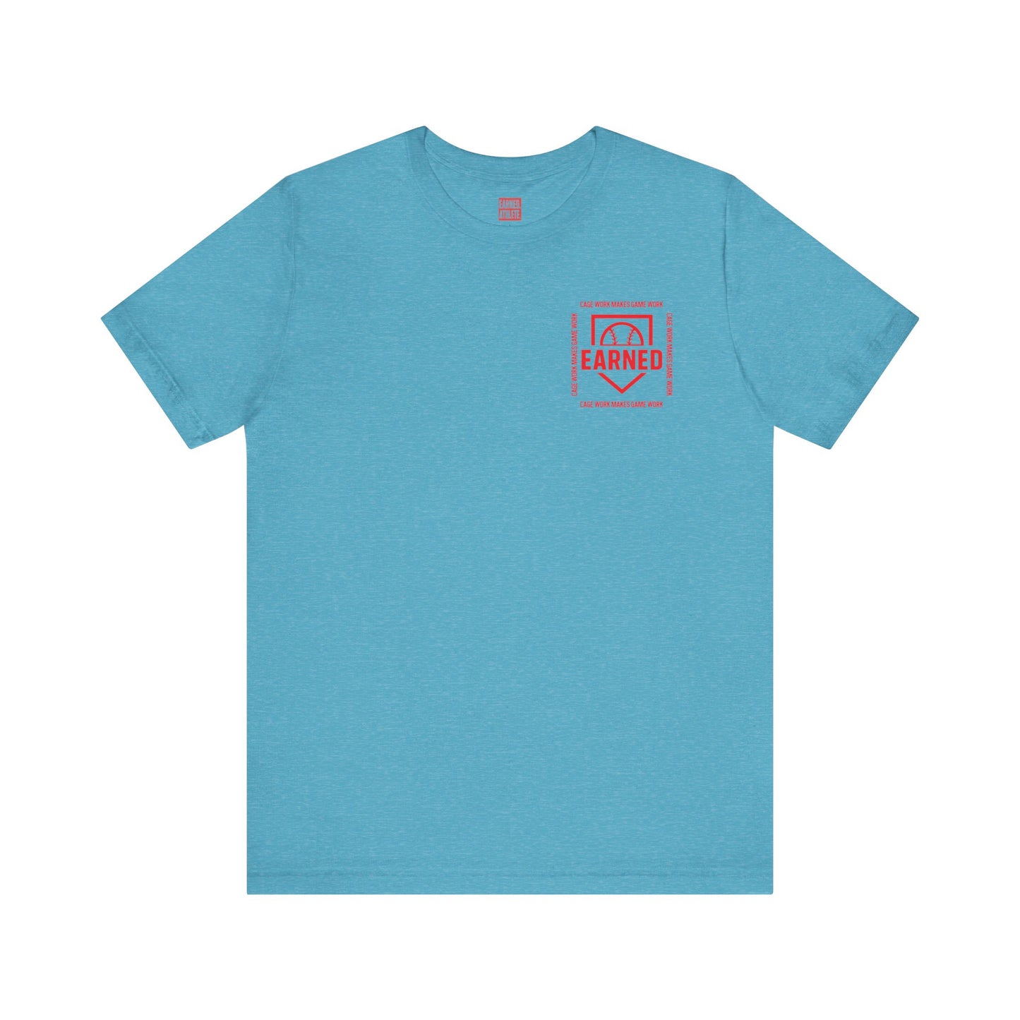 CAGE WORK MAKES GAME WORK Tee (Red Font)