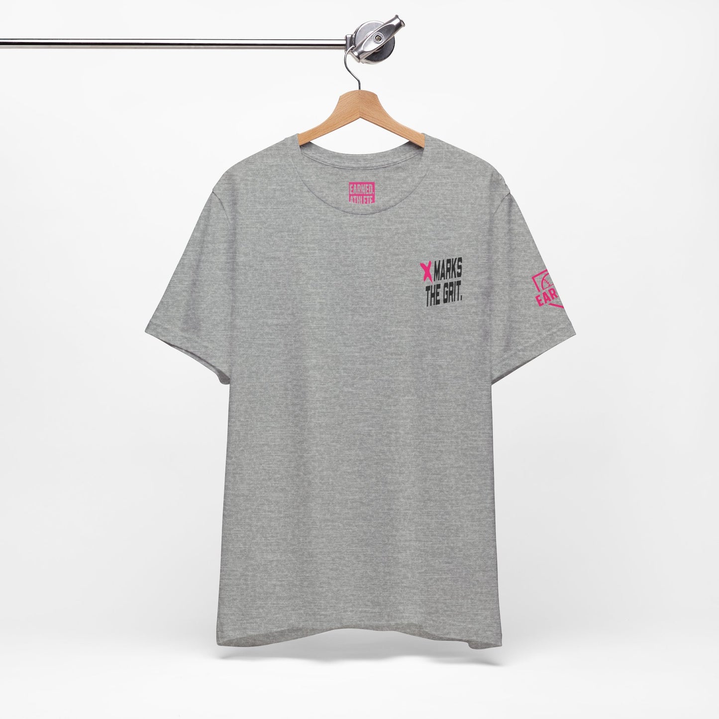 X MARKS THE GRIT Tee (Pink X, Black Font)