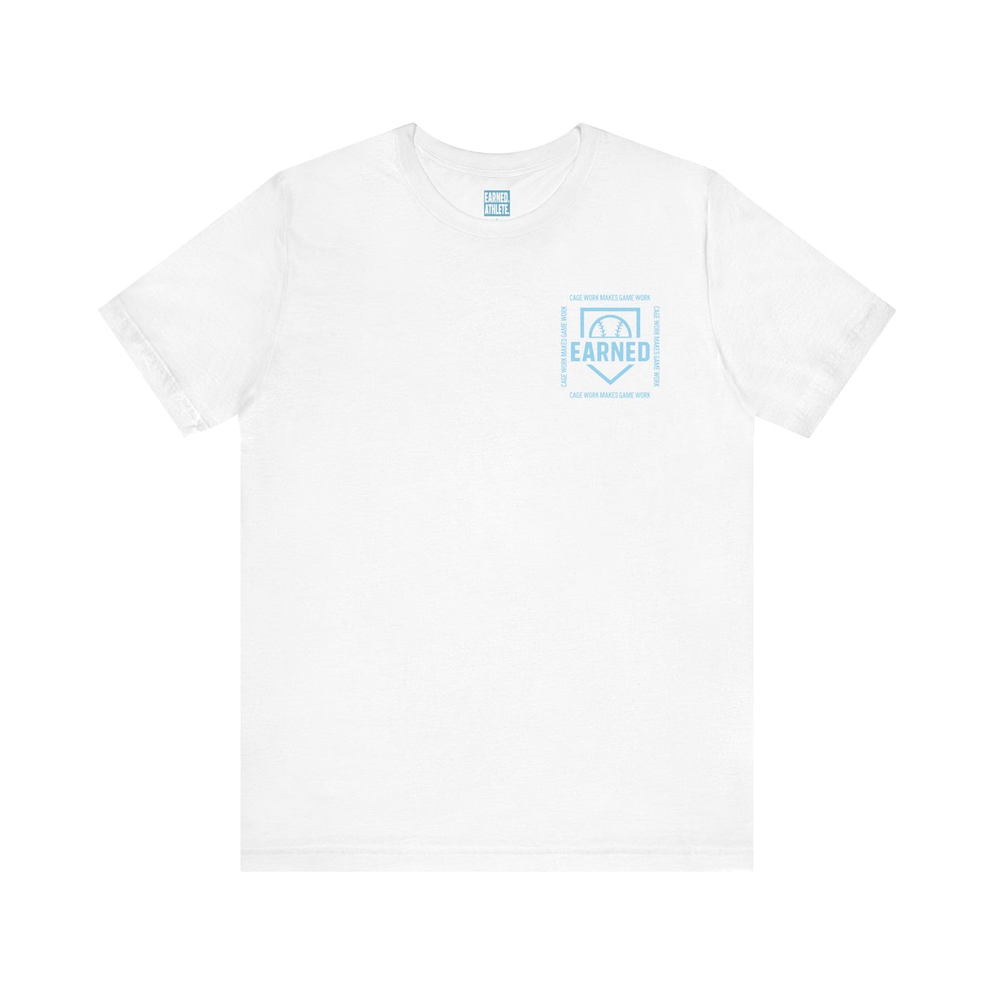 CAGE WORK MAKES GAME WORK Tee (Blue Font)