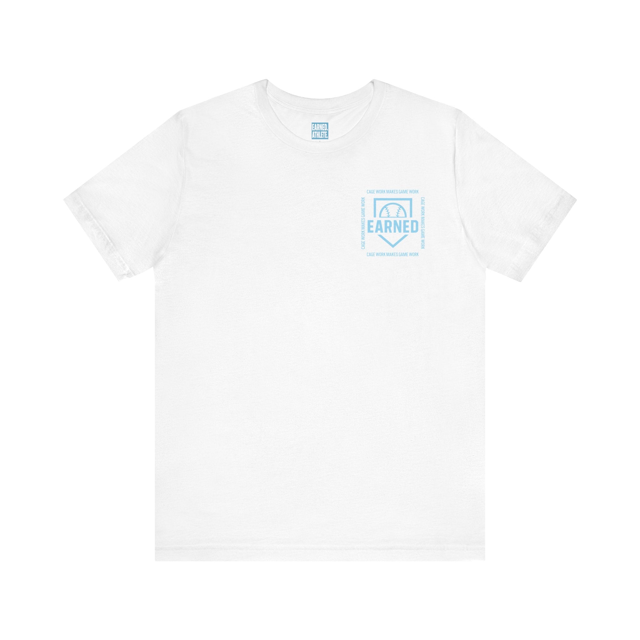 CAGE WORK MAKES GAME WORK Tee (Blue Font)