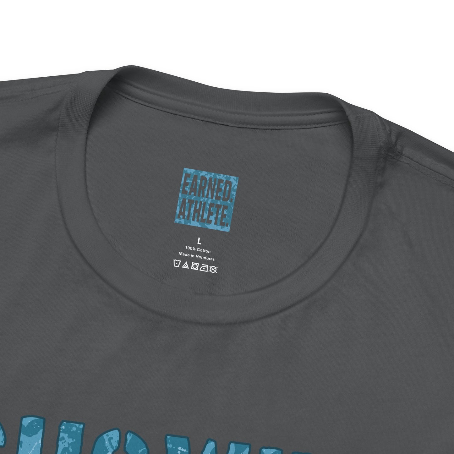 SHOWING UP ADDS UP Tee (Blue Camo Font)