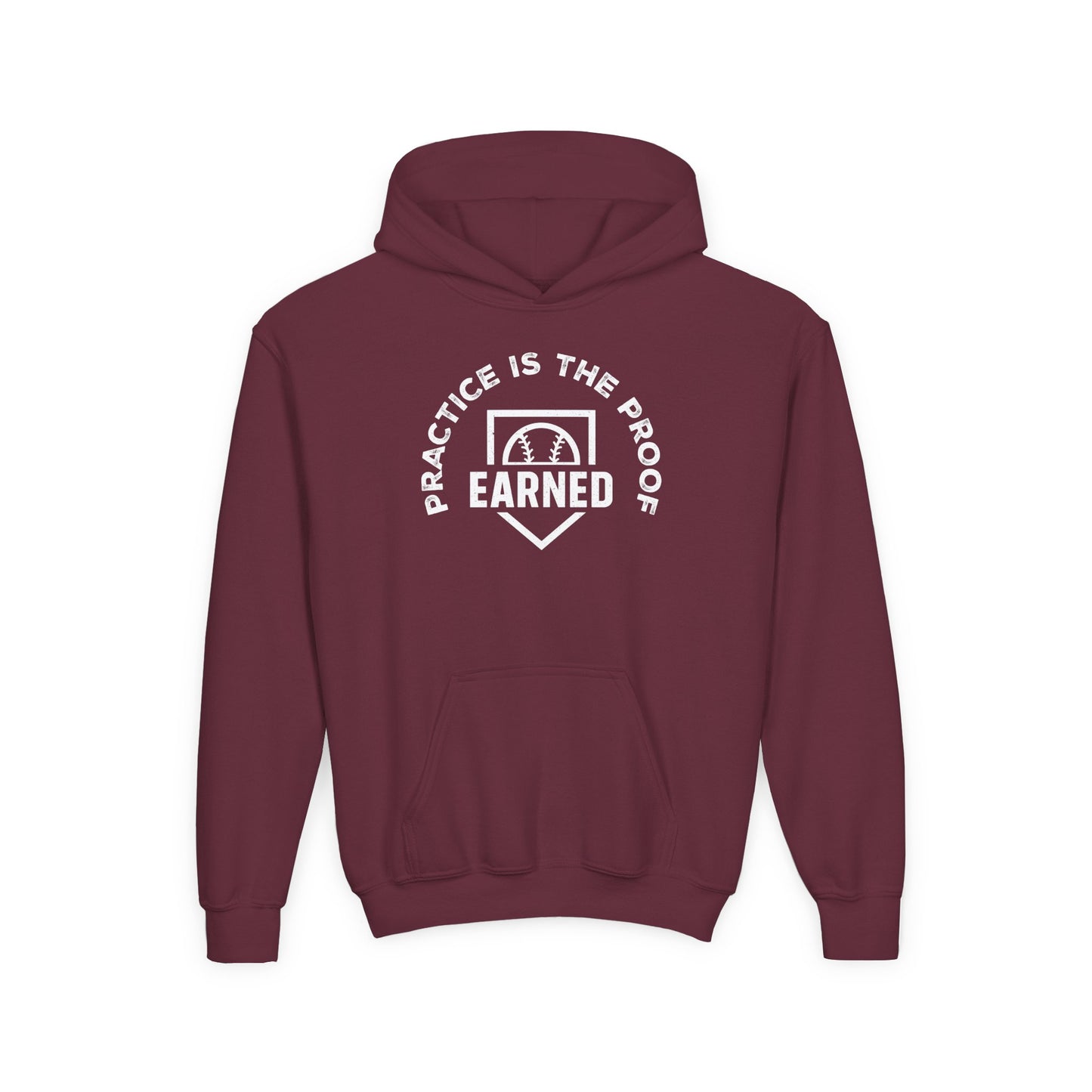 PRACTICE IS THE PROOF Youth Hoodie (White Logo)