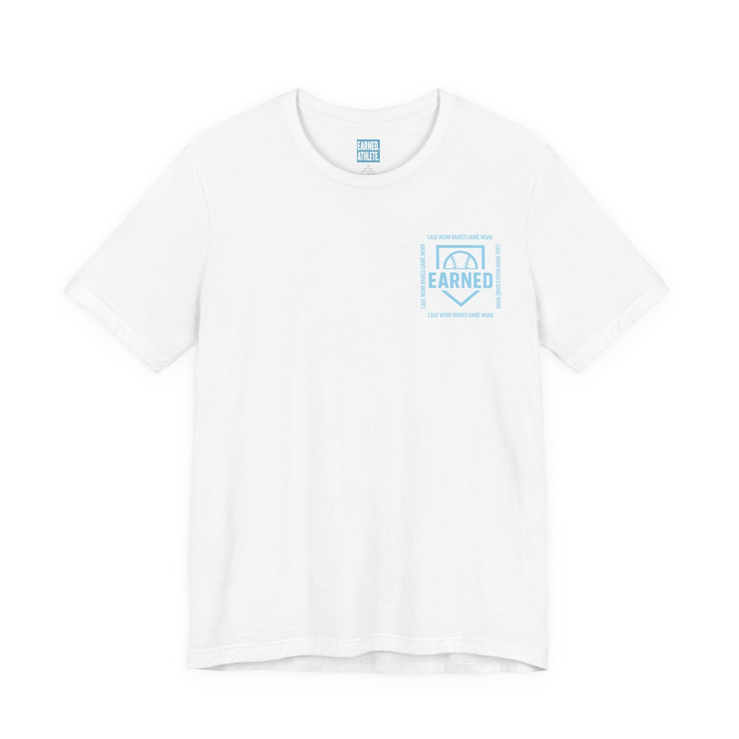 CAGE WORK MAKES GAME WORK Tee (Blue Font)