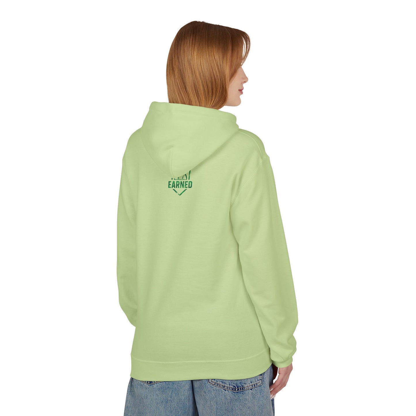 SHOWING UP ADDS UP Adult Hoodie (Green Camo Logo)
