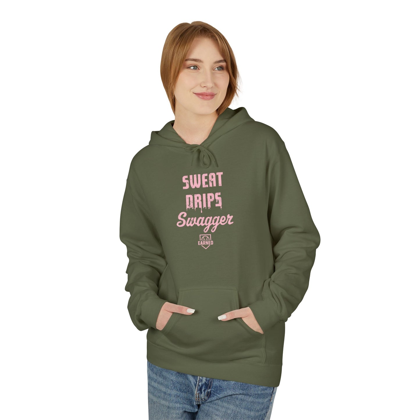 SWEAT DRIPS SWAGGER Hoodie (Pink Font)