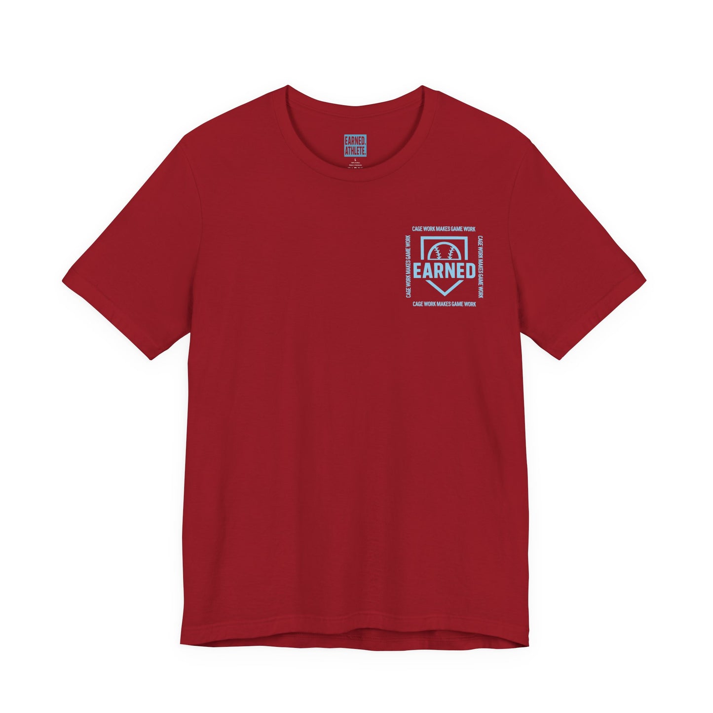 CAGE WORK MAKES GAME WORK Tee (Blue Font)