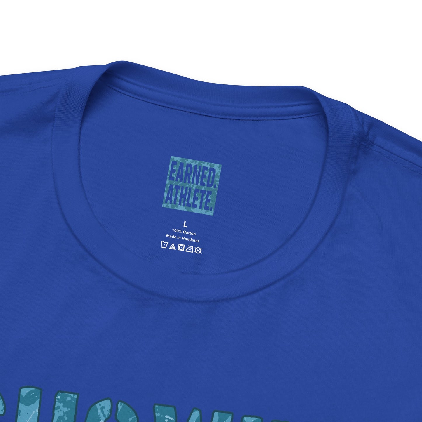 SHOWING UP ADDS UP Tee (Blue Camo Font)