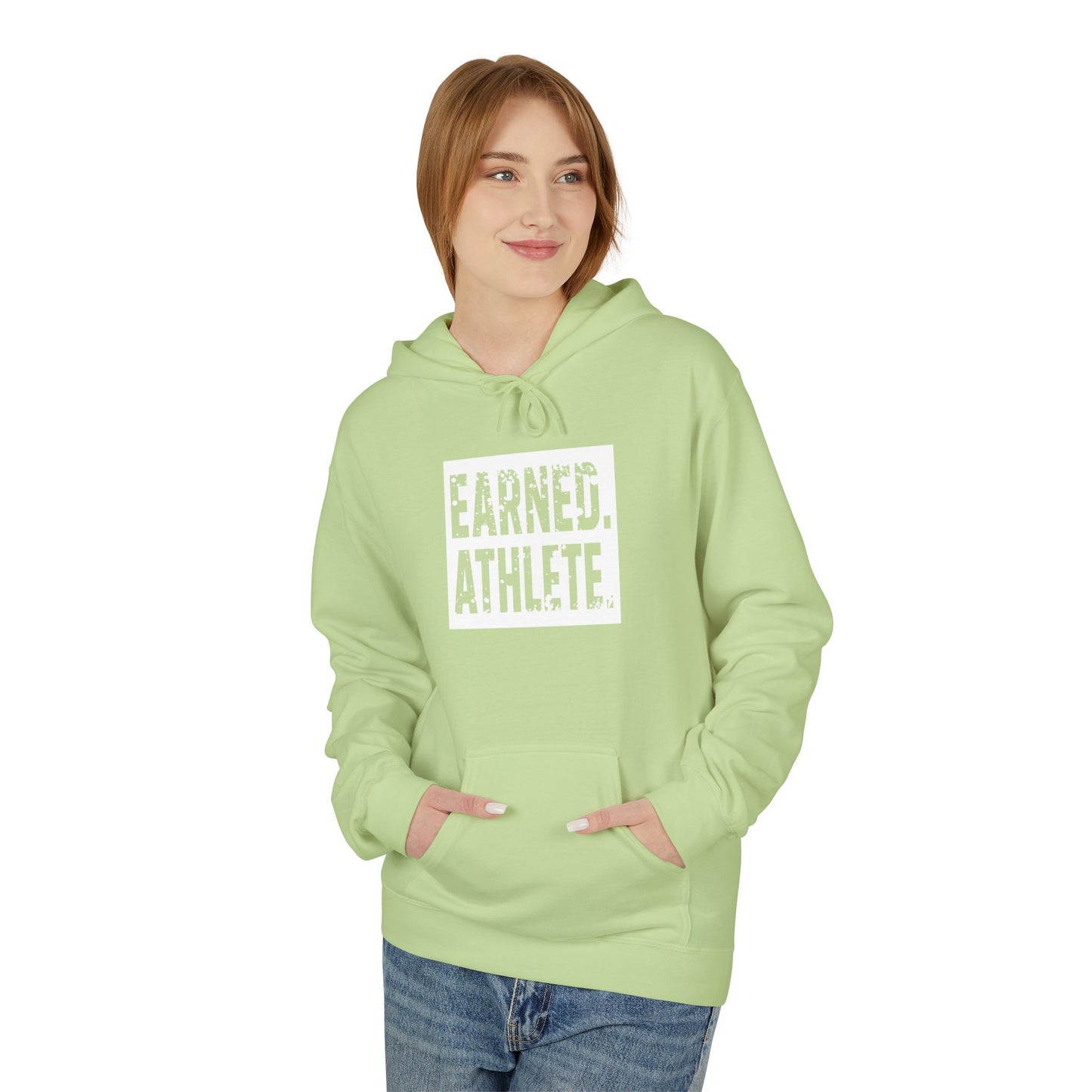 EARNED. ATHLETE. Hoodie (White Logo)