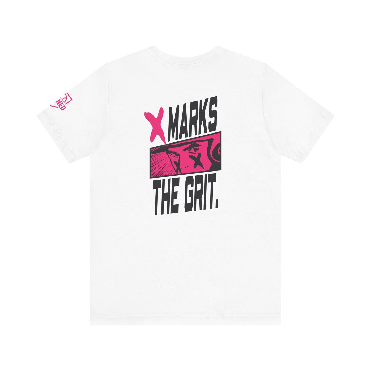 X MARKS THE GRIT Tee (Pink X, Black Font)