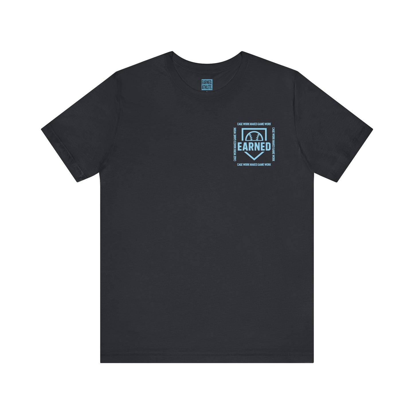 CAGE WORK MAKES GAME WORK Tee (Blue Font)