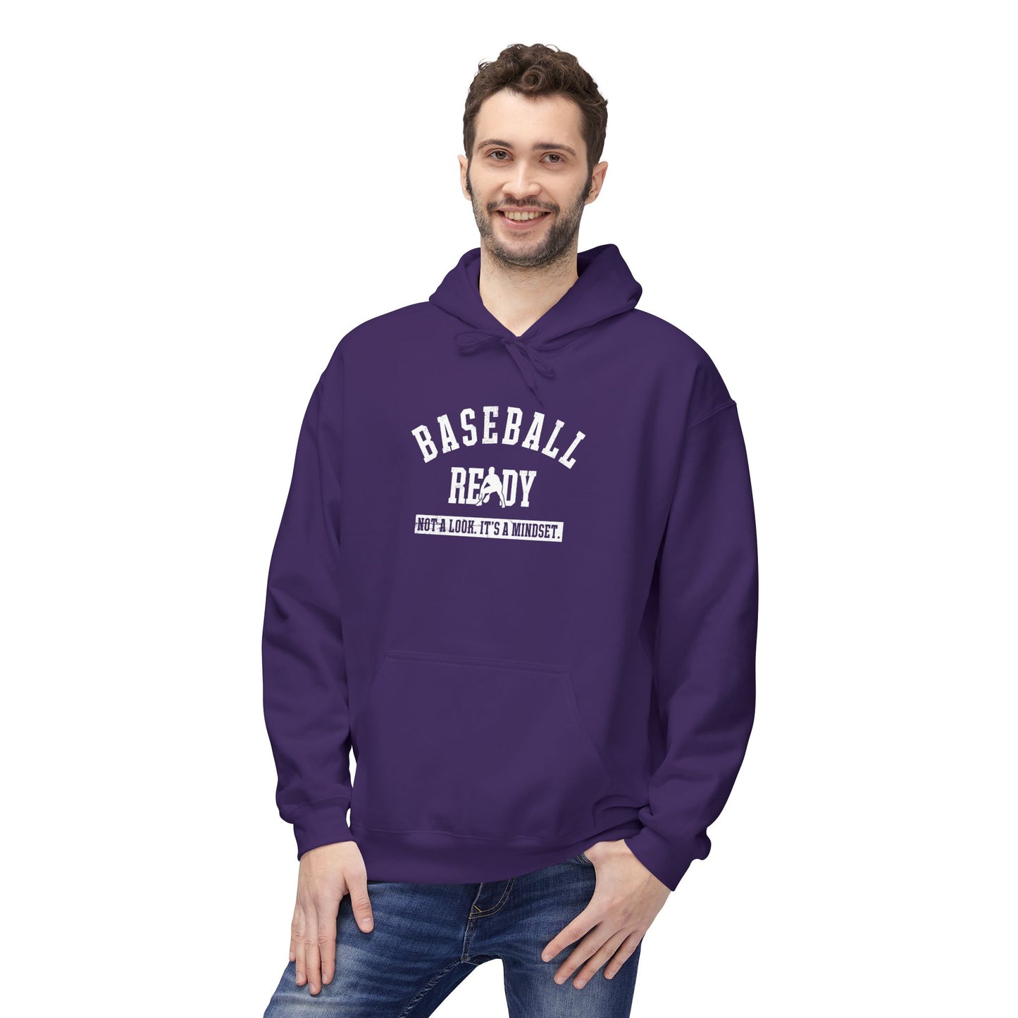 BASEBALL READY Adult Hoodie (White Font)