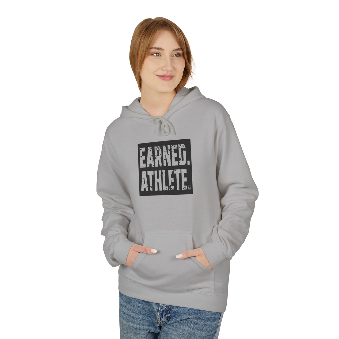 EARNED. ATHLETE. Hoodie (Black Logo)