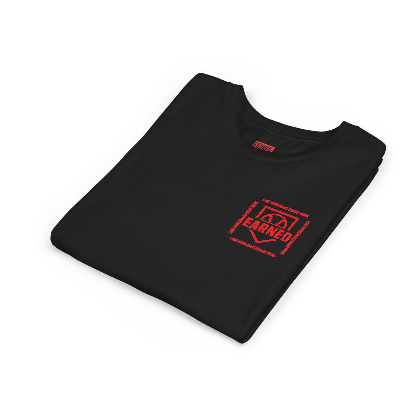 CAGE WORK MAKES GAME WORK Youth Tee (Red Font)