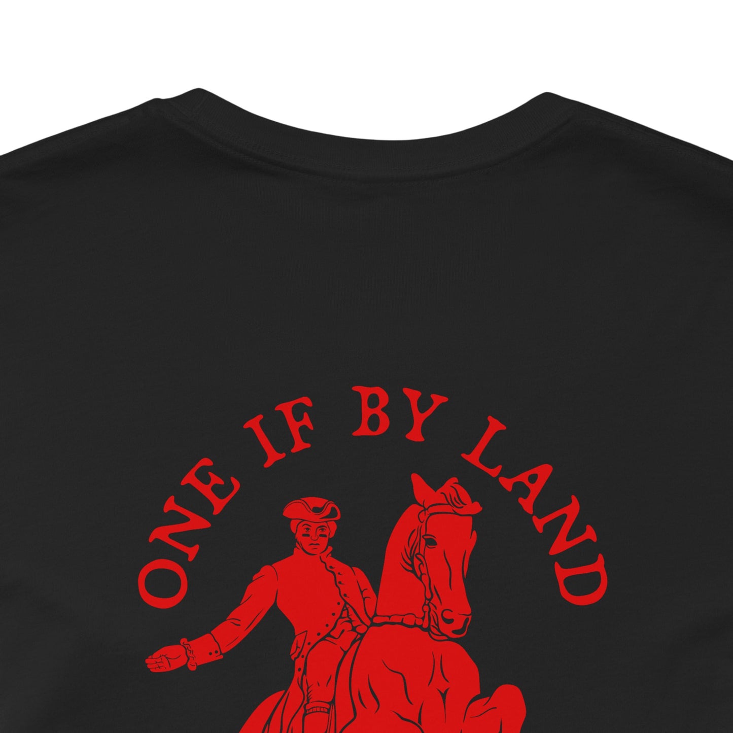 ONE IF BY LAND, TWO IF IT'S A DOUBLE Tee (Paul Revere Red)