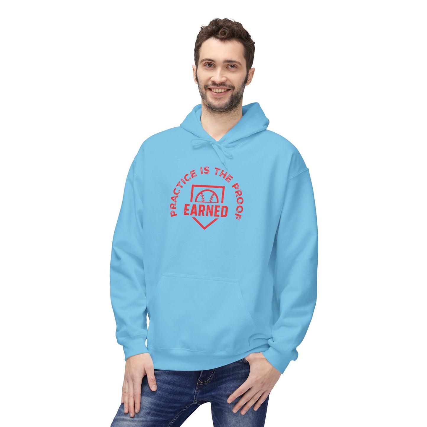 PRACTICE IS THE PROOF Hoodie (Red Font)