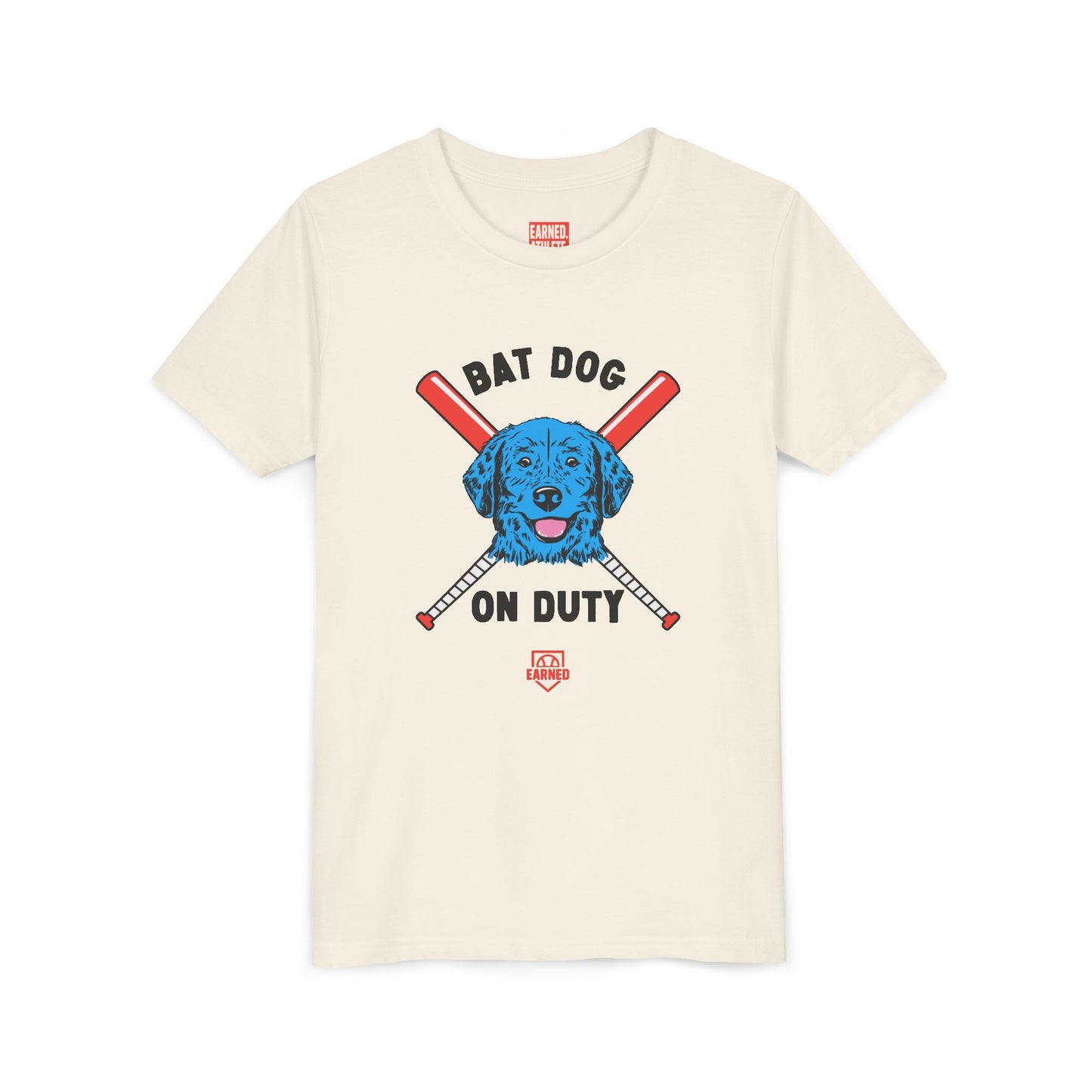 BAT DOG ON DUTY Youth Tee (Red, White and Woof) - BARK PARK Collection