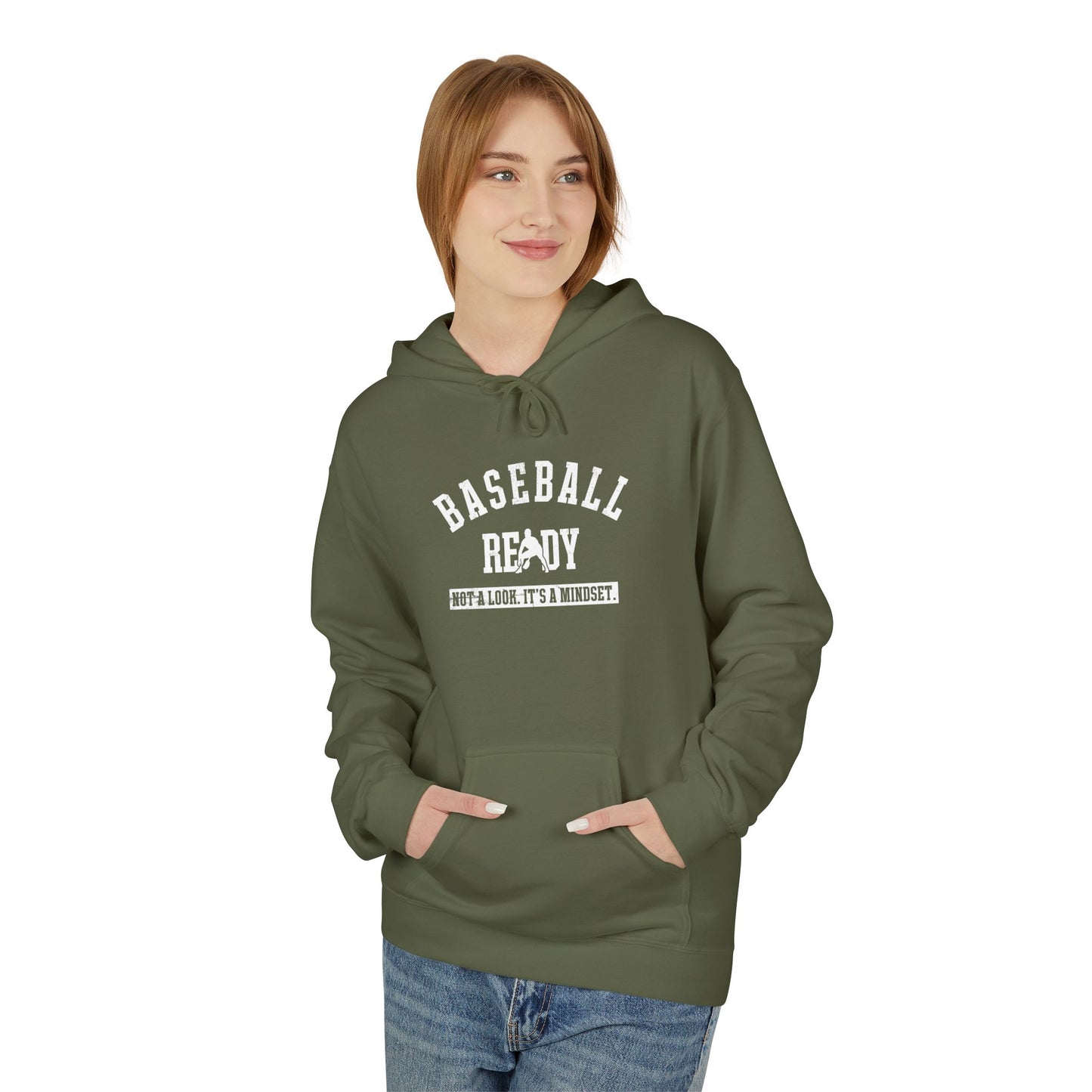 BASEBALL READY Adult Hoodie (White Font)