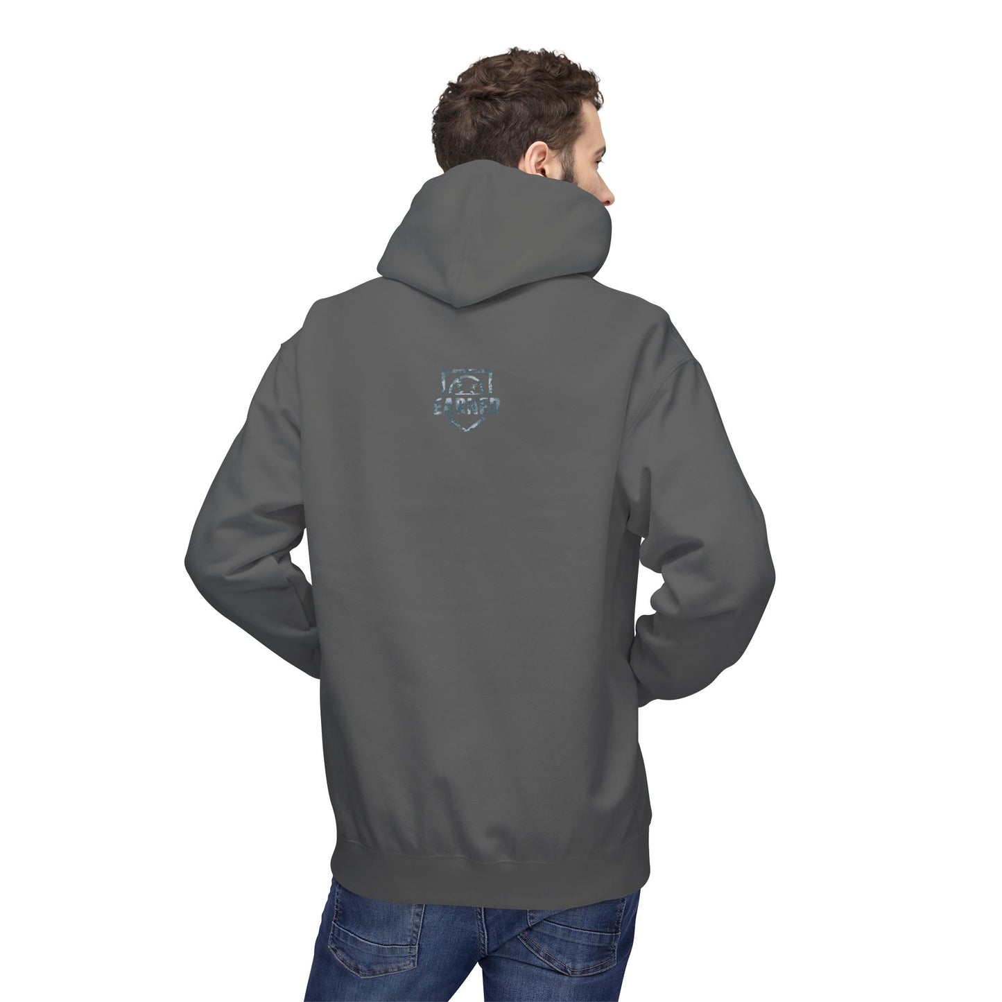 SHOWING UP ADDS UP Adult Hoodie (Grey Camo Logo)