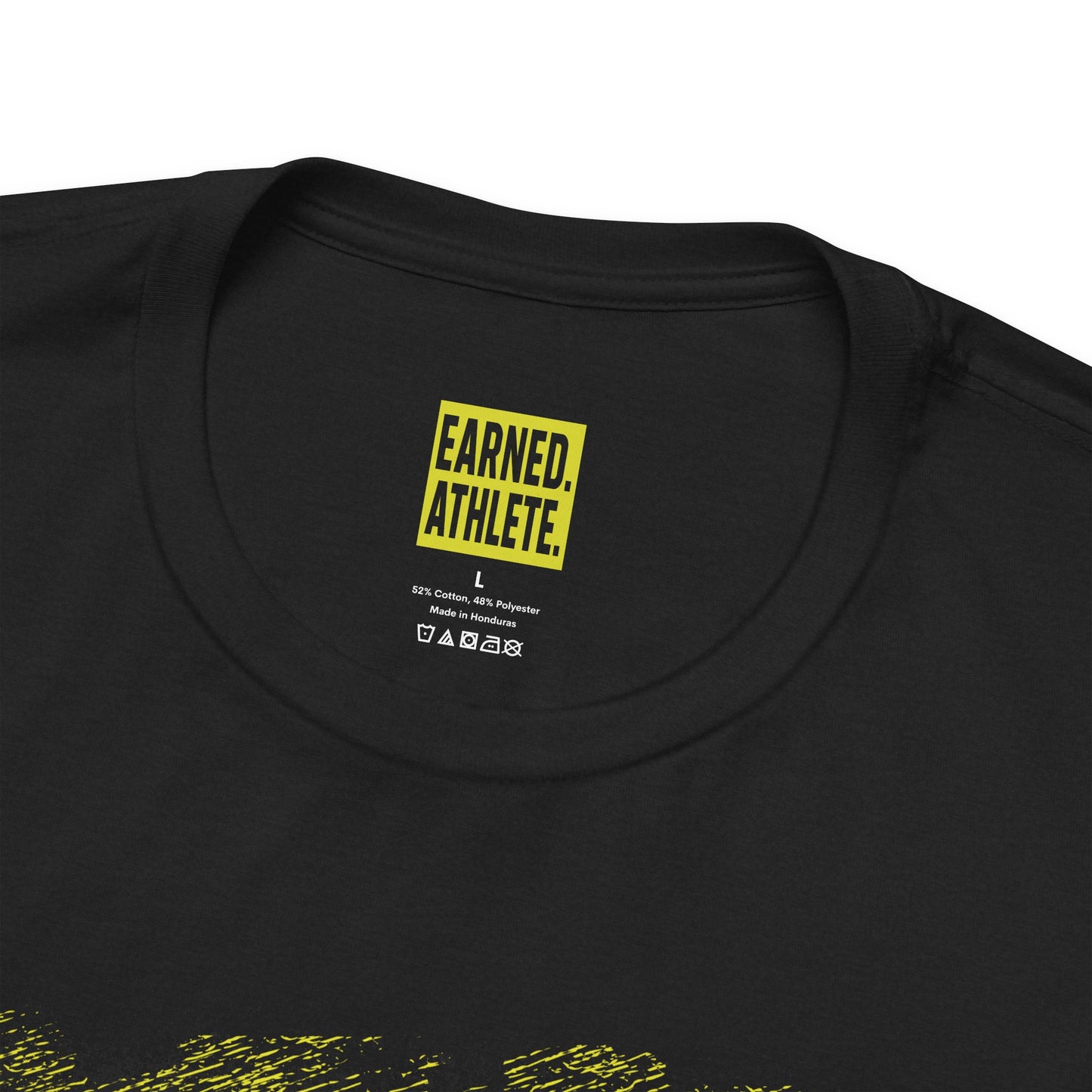 PRACTICE AIN'T OVER TILL THE LIGHTS SHUT OFF Tee (Yellow Font)