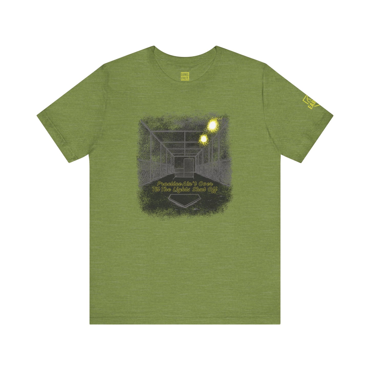 PRACTICE AIN'T OVER TILL THE LIGHTS SHUT OFF Tee (Dark)
