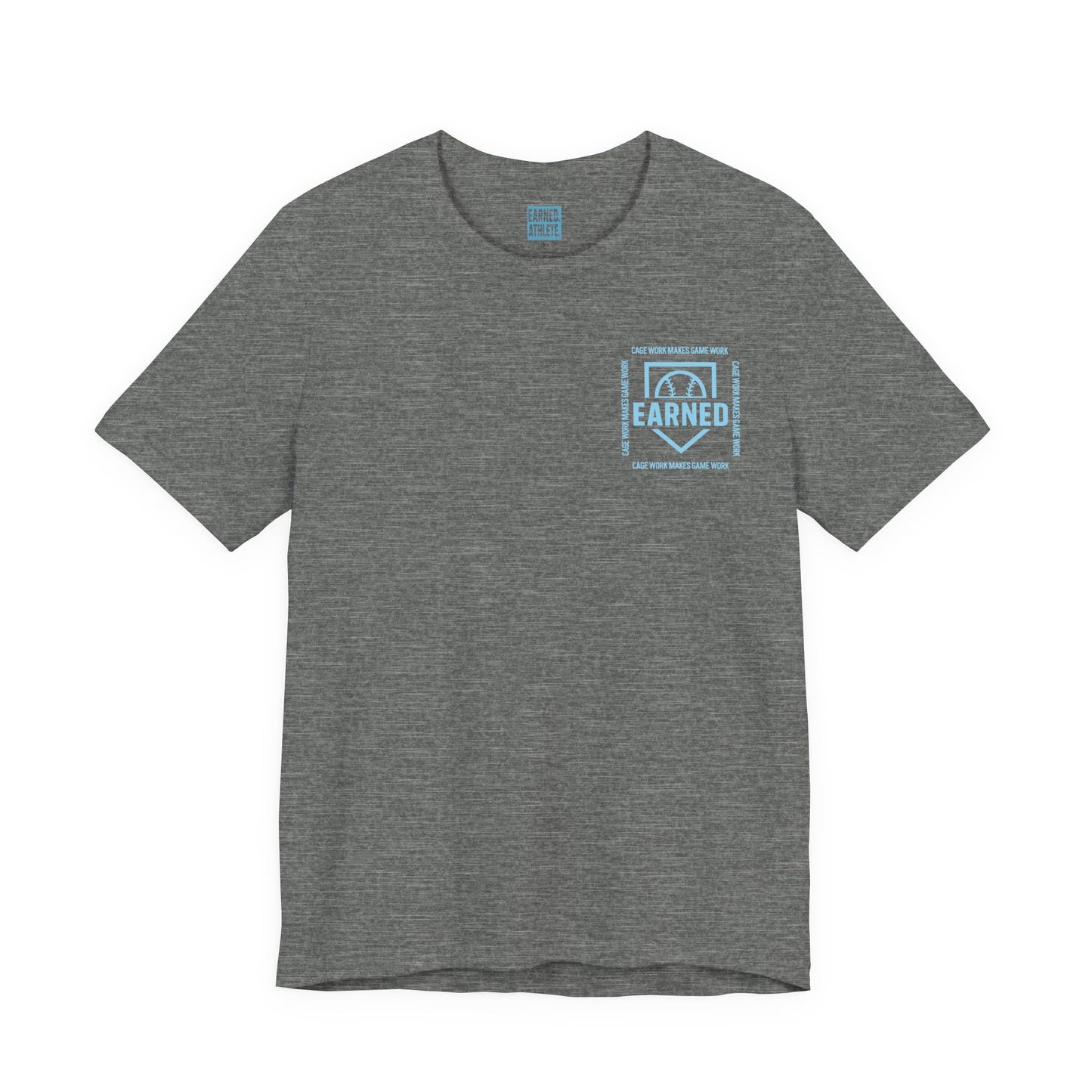 CAGE WORK MAKES GAME WORK Tee (Blue Font)