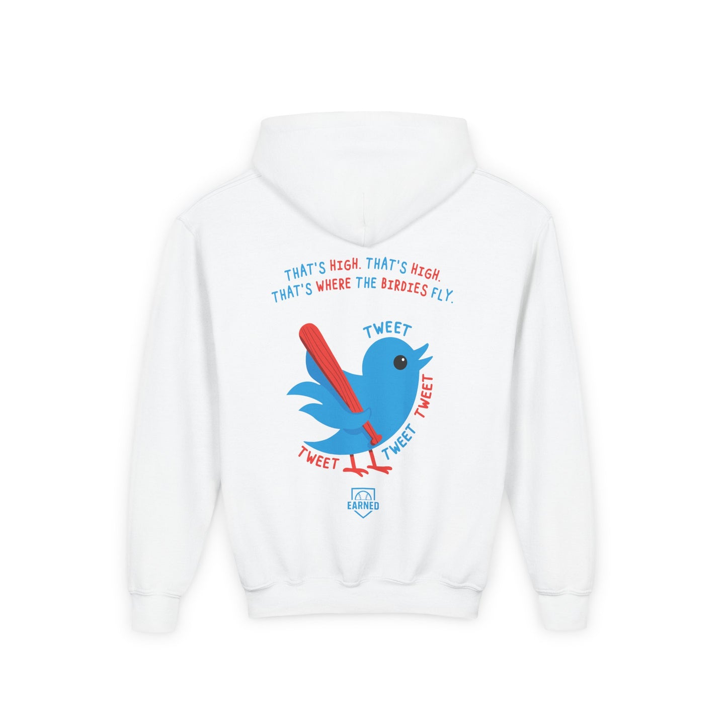 THAT'S HIGH Youth Hoodie (Blue Bird) - DUGOUT CHANT Collection