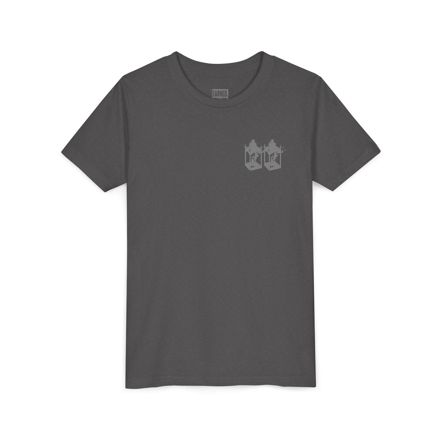ONE IF BY LAND, TWO IF IT'S A DOUBLE Youth Tee (Paul Revere Grey)