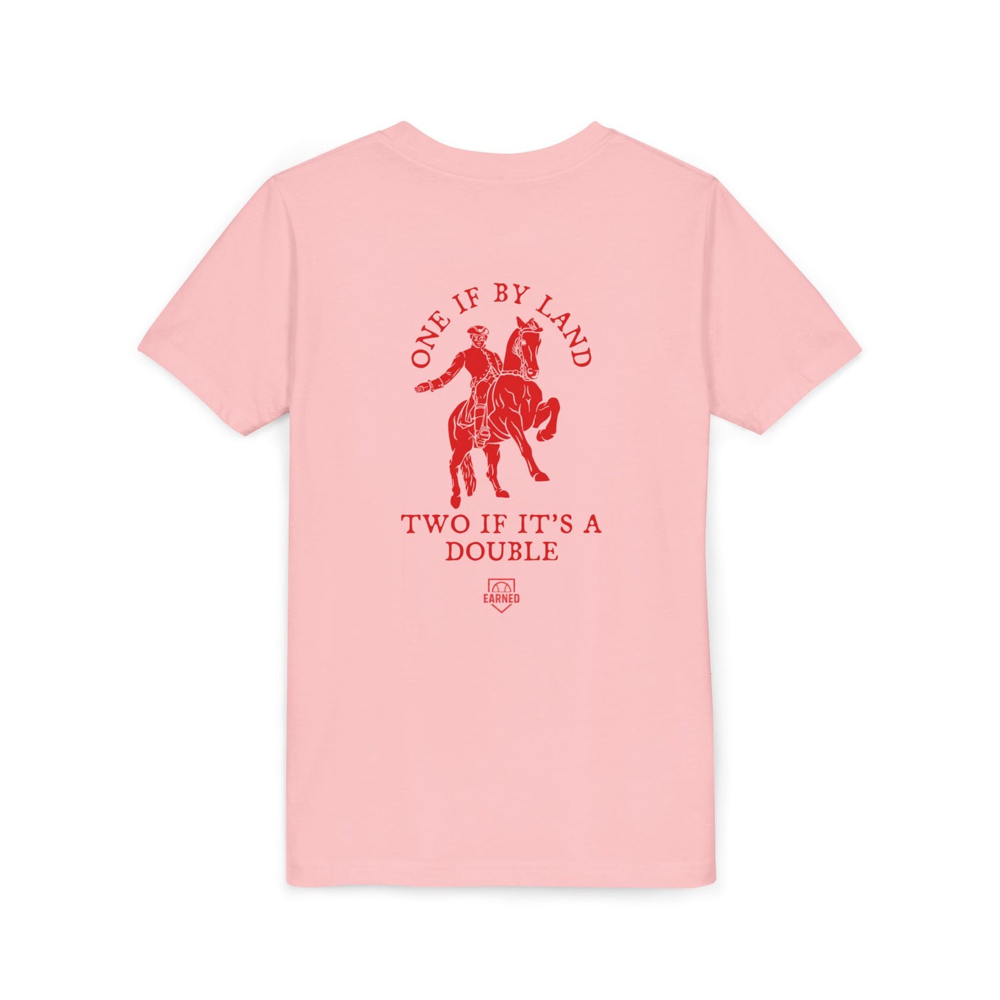 ONE IF BY LAND, TWO IF IT'S A DOUBLE Youth Tee (Paul Revere Red)